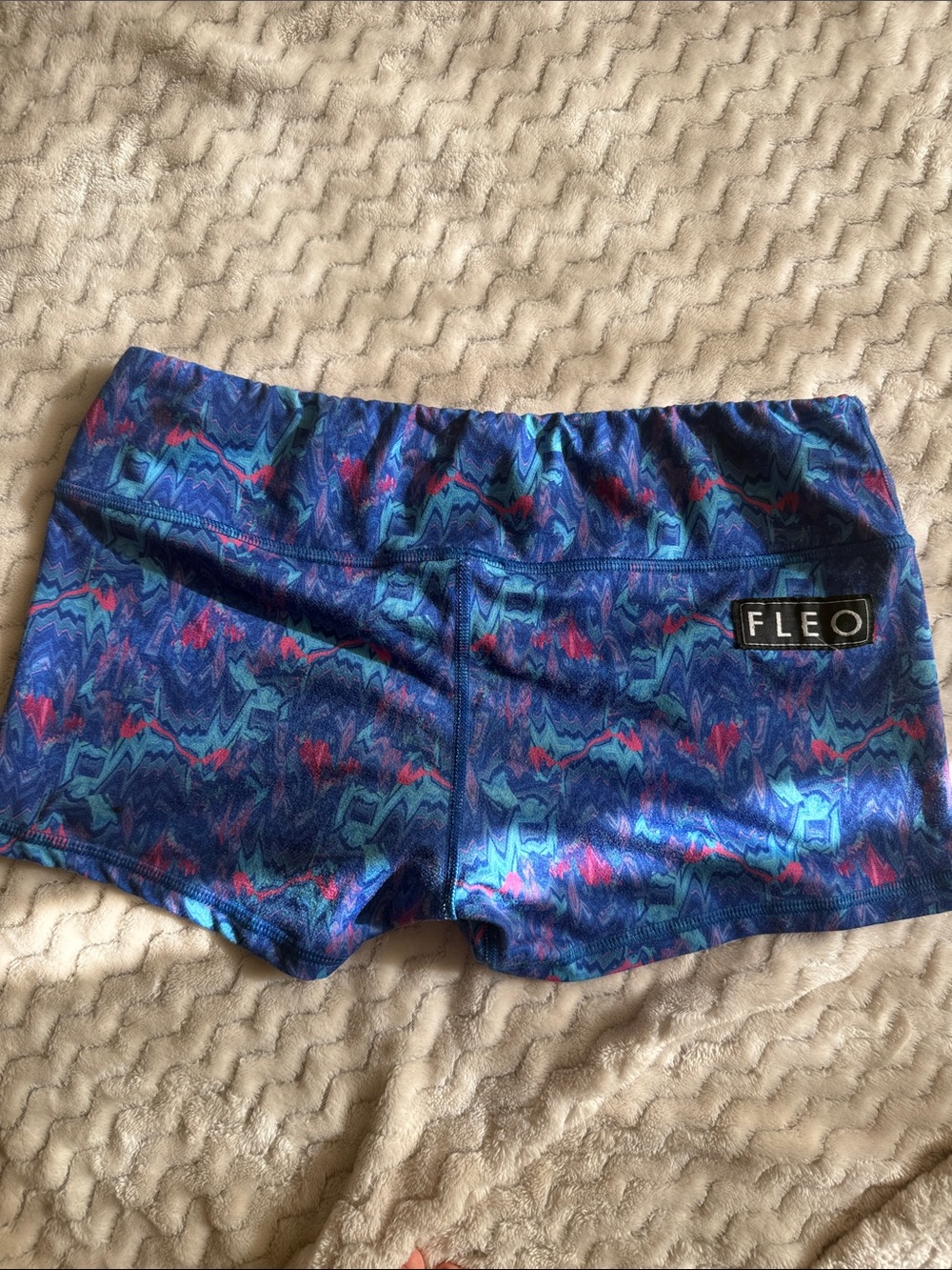 Fleo Women's Blue Multi-Patterned Bike Shorts